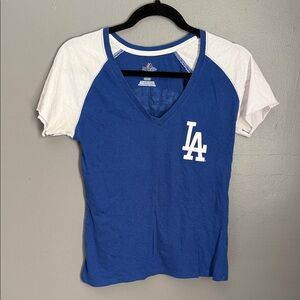 Majestic Blue and White Sports Tee